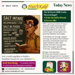 With rising health issues in children, we focus on creating sugar-free and balanced meal plans. This graphic highlights the risks of high salt and sugar intake for youngsters.