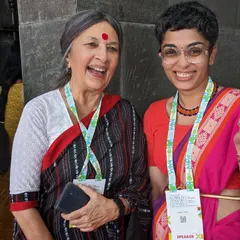 A joyful moment with author Brinda Karat at the Kerala Literature Festival. These events are a fantastic opportunity to meet and learn from inspiring women.
