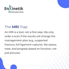 I call this the MRI Trap. An MRI is a powerful tool, but it is not the first step. I only order a scan if the results will fundamentally change the treatment plan. My primary approach is to assess, treat, and progress based on your function, not just pictures.