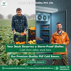 We provide storm-proof, premium quality PUF cold rooms to protect valuable stock for the agriculture and food industries. Our cold chain solutions ensure superior thermal insulation and energy efficiency, keeping produce fresh and secure from farm to market.