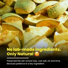 We preserve our pickles the old-school way, using only salt, oil, and time. There are no lab-made ingredients or artificial preservatives. Patience is a key ingredient in our kitchen.
