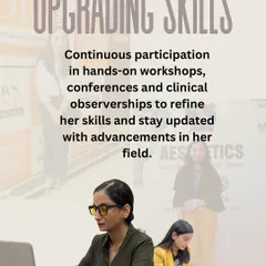 As a dermatologist, I am committed to upgrading my skills. I regularly participate in hands-on workshops, conferences, and clinical observerships to stay updated with the latest advancements in the field of dermatology and aesthetics.