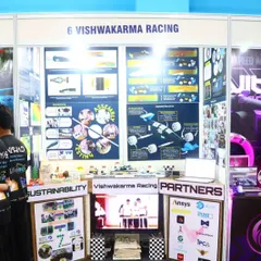The award-winning pit display from Vishwakarma Racing, showcasing their innovation in the F1 in Schools competition.