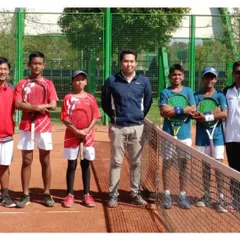 The Indian contingent at the ITF Asia 12 & Under Team Competition Finals. Our players learn to compete not just as individuals, but as a team, representing their country with pride and determination.