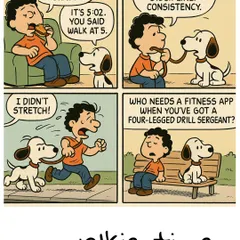 Who needs a fitness app when you have a four-legged drill sergeant? This comic is for anyone whose dog is their personal trainer.