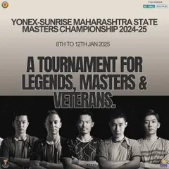 I organize specialized tournaments for all age groups, including this Masters Championship for legends and veterans. This poster highlights my commitment to providing competitive platforms for seasoned players to reconnect with the sport and compete.