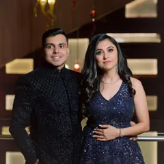 A lovely portrait of Aakash and Prarthana at their engagement ceremony. We focus on making couples feel comfortable, which results in natural and happy photographs.