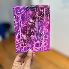 Another wonderful example of sgraffito art from our kids' class in New Jersey, filled with energetic lines and heart shapes.