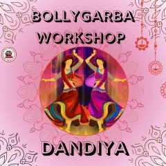 This poster announces the Dandiya portion of our BollyGarba workshop. We structure our workshops to focus on specific elements, ensuring participants get a deep dive into each dance style.