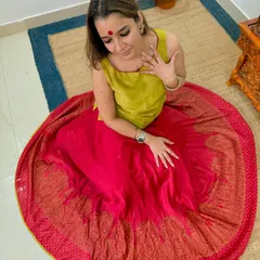 Our client looks absolutely stunning and festive. Her beautiful nails and eyelashes, done right here at our studio, complete her traditional look perfectly.