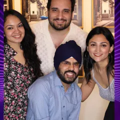 A fun group of friends captured at the Saturday night bar event. Our photo booth is perfect for capturing the vibe of a lively party.