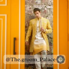 Your Haldi ceremony deserves its own standout outfit. I created this vibrant yellow shrug set to be both comfortable and stylish. The detailed embroidery on the jacket adds a touch of celebration, ensuring you look your best for the pre-wedding festivities.