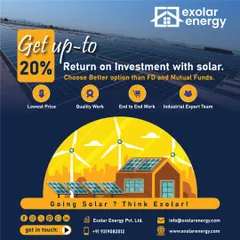 Get up to a 20% return on your investment with solar. It's a smarter financial option for your capital than traditional FDs or mutual funds.