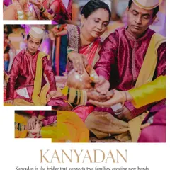 A collage documenting the emotional Kanyadan ritual, a pivotal moment where parents entrust their daughter's happiness to her new partner. I capture these traditions with respect and sensitivity.