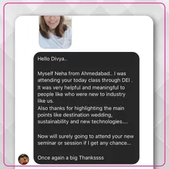 It's so rewarding to receive messages like this one, highlighting the value of discussing key topics like destination events, sustainability, and new technologies.