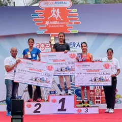 I am the storm. Taking the top spot on the podium at the Ageas Federal Mumbai Half Marathon. This is the result of relentless focus and a refusal to be outworked.
