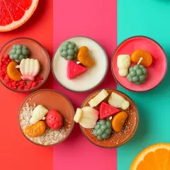 A little fruity delight for your space! My Scented Tealight Tartlets are decorated with adorable wax fruits and filled with a refreshing fruity aroma, like stepping into a colorful fruit garden.