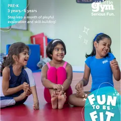 It's "Fun to Be Fit." In our pre-k classes, we focus on playful exploration that builds skills, enhances body awareness, and boosts physical strength, all while the kids are having a great time together.