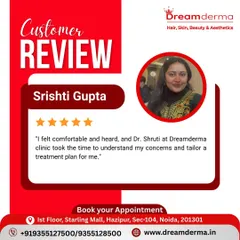 Client trust is everything to me. I was so happy to receive this review from Srishti, who felt heard and comfortable. My goal is always to understand your specific concerns and create a personalized hair treatment plan that works for you.