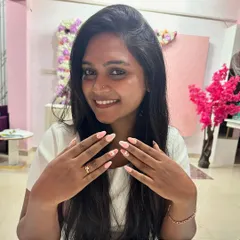 A lovely photo of actress Ashwini Ambrish after her nail session with me. Thank you for trusting Cuticle Club.