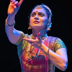 The essence of Abhinaya is conveying a universe of emotion through the eyes. This is a moment of intense focus from a performance, channeling the narrative of the poetry. In my Abhinaya workshops, we work on accessing and portraying these deep emotional states authentically.