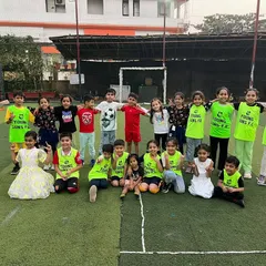 A happy birthday group photo! We love celebrating with our students, and hosting a sports party is a fantastic way to combine fun, friends, and physical activity.