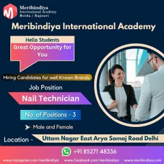 Another placement opportunity for our certified nail technicians in the bustling area of Uttam Nagar East, Delhi. We actively connect you with employers.