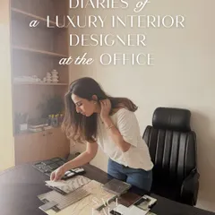 This is a glimpse behind the scenes at my office. A day in my life involves everything from sorting through fabric swatches and material samples to obsessing over the tiniest shade of off-white to bring a client's vision to life.