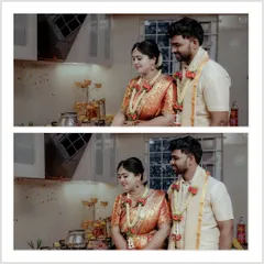 The couple performing rituals in their new kitchen. These are the moments that bless the home and create lasting memories.