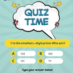 Time for a quick quiz to test your number knowledge. Can you figure out the smallest 3-digit prime number? Share your answer.
