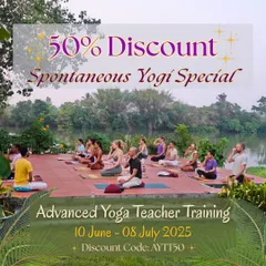 A spontaneous yogi special! We are offering a 50% discount for our Advanced Yoga Teacher Training in June. This is a great opportunity to study in a small, intimate group during a beautiful time of year at the ashram.