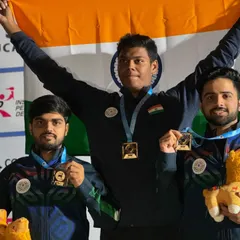 Victory on the world stage for our junior team at the ISSF Junior World Shooting Championship in Lima, Peru. Holding the Indian flag high on the podium is the ultimate goal and a proud moment for the entire academy.