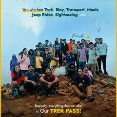 We love our community, so we often run giveaways for a free trek. This poster explains how you can win a full package including trek, stay, transport, and meals.