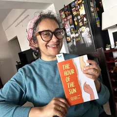 It's pure joy seeing the faces of our published poets. A participant from our Wingword competition proudly shows off her copy of the anthology she is featured in.