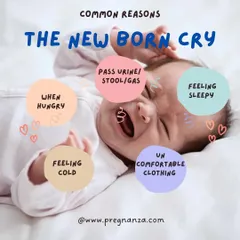 Crying is your baby's primary way of communicating. This infographic helps you understand the most common reasons for newborn crying, from hunger and sleepiness to discomfort, so you can respond to their needs more confidently.