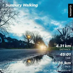 A beautiful reflection in a puddle during a morning walk in Sunbury, UK. Every day is an opportunity to get out and move.