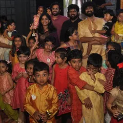 What an evening with the best people! A candid shot of our community celebrating our third anniversary. The room is filled with the happy energy of children, parents, and artists.