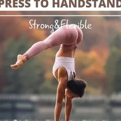 This image captures the goal: a strong and flexible press to handstand. This advanced skill is the result of dedicated training in both strength drills and flexibility work, which are both part of my program.