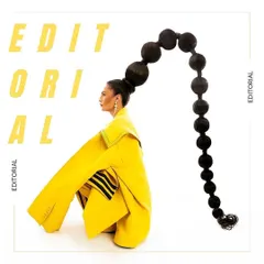 An editorial image from my "INFERNO" concept shoot, featuring a dramatic yellow coat and an architectural bubble ponytail. This is an example of my conceptual work, where styling tells a story inspired by art and literature.