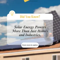 Did you know solar energy powers more than just homes and industries? It is a critical power source for satellites, transportation like EV charging stations, and agricultural irrigation systems.