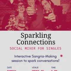 It's not just about talking, it's about sharing an experience. Here's a glimpse into one of our "Sparkling Connections" social mixers, where a fun, interactive activity like sangria-making helps break the ice and gets everyone laughing and connecting naturally.