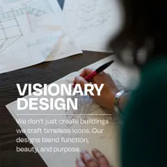 We practice visionary design, blending function, beauty, and purpose. This image of an architect sketching shows our commitment to crafting timeless buildings, not just structures.