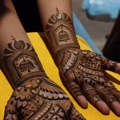 An Eid special design featuring mosque domes (gumbad) and intricate patterns. This is a beautiful way to celebrate the festival with traditional motifs.