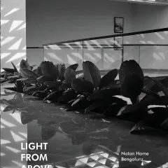 Light is the simplest material, yet the hardest to master. Here at the Notan Home, a patterned geometric ceiling turns sunlight into an active part of the design, creating an ever-shifting pattern of shadows on the floor and walls.