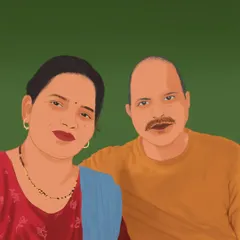 A custom digital portrait I created for a client. I can turn your favorite couple photo into a special piece of art like this.