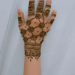 A delicate and pretty net design for a child's hand. This style is light and elegant, making it a perfect choice for a young guest at a wedding or party.