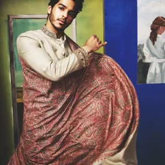 Ishaan Khatter looking regal for a Bridal Asia magazine shoot. The grooming was kept natural and clean, enhancing his features for this classic portrait.