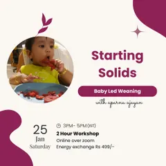 This was the announcement for my January workshop. I run these sessions regularly to help new parents feel confident about self-feeding techniques.