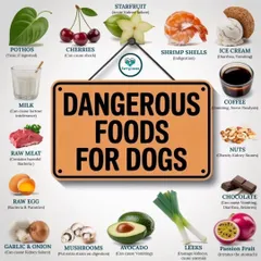 It's critical to know which human foods are dangerous for dogs. This infographic clearly lists toxic items like chocolate, onions, avocado, and grapes that you should never feed your pet.