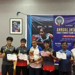 The champions of Men's Division 2 at the TSTTA Inter-Club Tournament. This win highlights the depth of talent we have across different divisions in our academy.